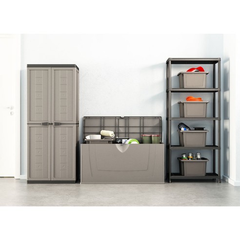 keter scaffale in plastica Plus Shelf L80xP40xH187 cm 5 ripiani ambientato