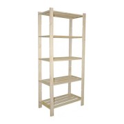 Scaffale legno di pino grezzo naturale 5 ripiani L75xP40xH170 cm
