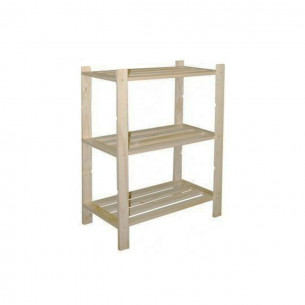 Scaffale legno di pino grezzo naturale 3 ripiani L70xP30xH94 cm