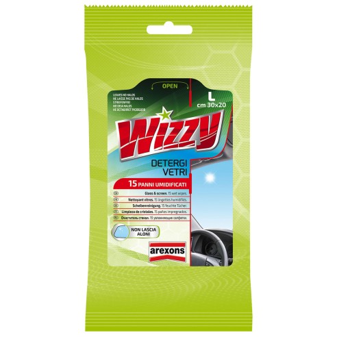 Wizzy detergi vetri auto 15 panni imbevuti Arexons 1932