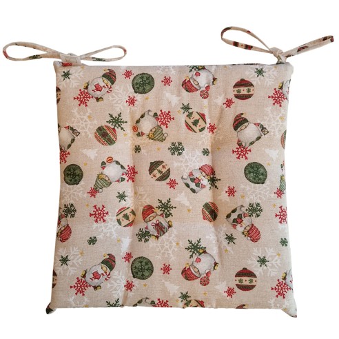Cuscino per sedia natalizio 40x40cm Duendes 4pz