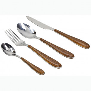 Servizio posate acciaio inox Antony Wood 2.0 24pz