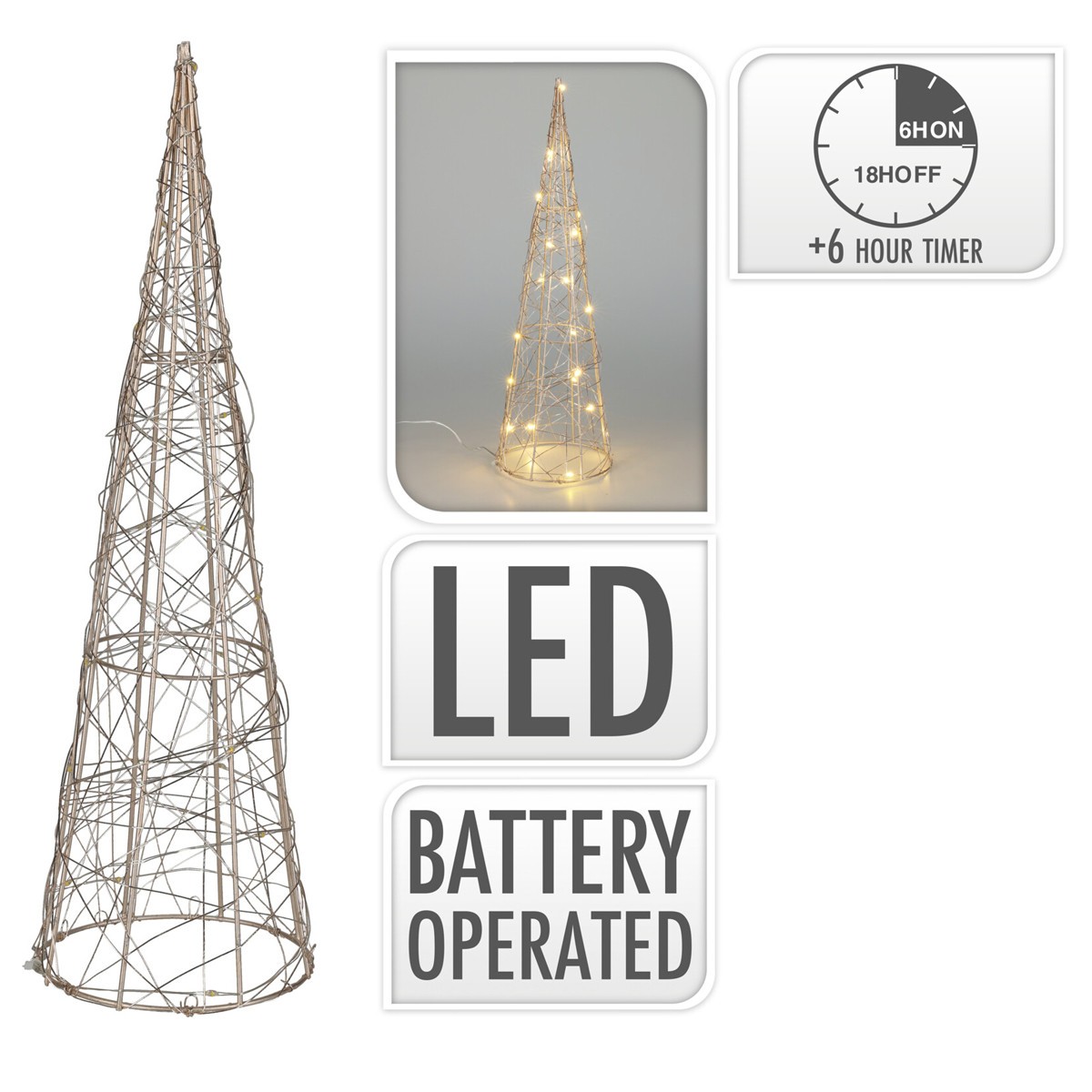 Albero di Natale Luminoso 100 Luci a Led Spirale per Interno ed Esterno 150 CM | Leroy Merlin
