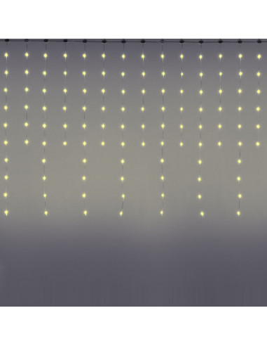 Tenda luminosa stalattiti effetto pioggia cavo trasparente 420 nano LED luce calda 810x110 cm Prequ D3764