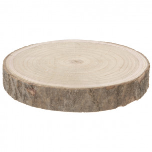 Disco decorativo in legno naturale con corteccia