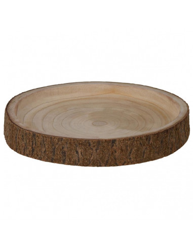 Vassoio decorativo in legno naturale con corteccia