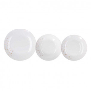 Servizio piatti 18 pezzi Dream oro Tognana porcellana bianco