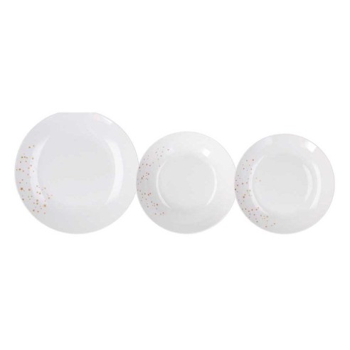 Servizio piatti 18 pezzi Dream oro Tognana porcellana bianco