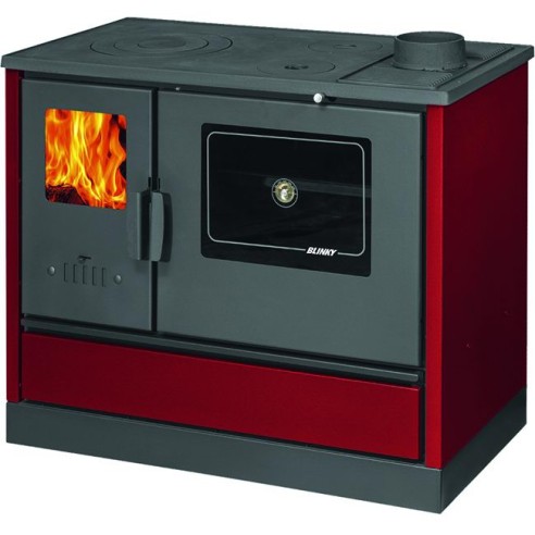 Cucina a legna Lina acciaio rosso Blinky