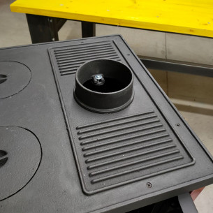 Cucina a legna Lina acciaio rosso Blinky 2