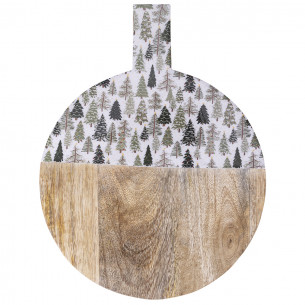 Tagliere tondo in legno di mango Ø 28 cm decoro natalizio Xmas Nature 2