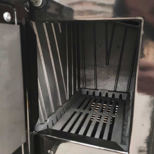 Cucina a legna Bella acciaio bianca Blinky focolare