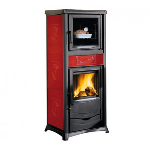 Stufa a legna Rossella Plus Forno Evo Bordeaux La Nordica