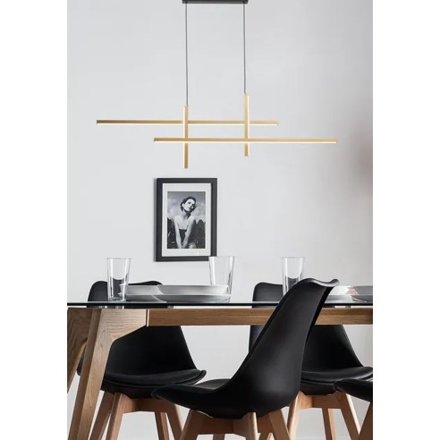 Trinidad lampadario Trinidad LED integrato, 4 luci, 1900LM,  nero/oro, Novecento