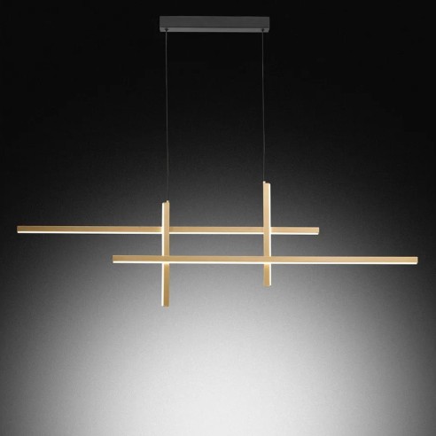 Trinidad lampadario LED alluminio nero e oro, 1900 lm, Novecento