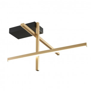 Trinidad plafoniera LED integrato, nero/oro, 1050LM, Novecento 2