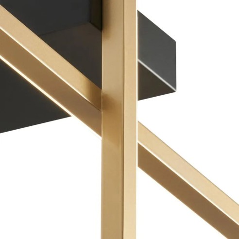 Trinidad plafoniera LED integrato, nero/oro, 1050LM, Novecento