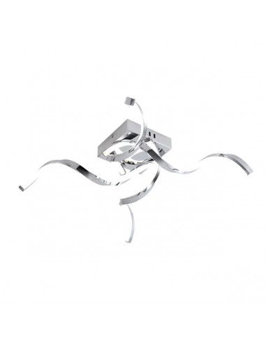 Evelin plafoniera moderna LED, alluminio, 1960LM, cromo, Novecento