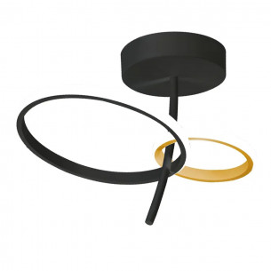 Plafoniera kara LED integrato, metallo nero/oro Novecento 2