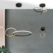 linea kara LED integrato, metallo nero/oro Novecento