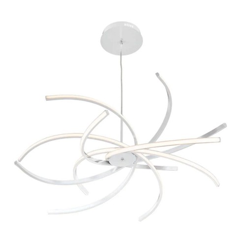 Elettra lampadario LED integrato, metallo bianco, Novecento