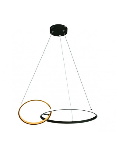 Lampadario a sospensione kara LED integrato, metallo nero/oro Novecento