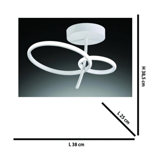 Kara plafoniera LED integrato, alluminio, 1600LM, bianco, Novecento