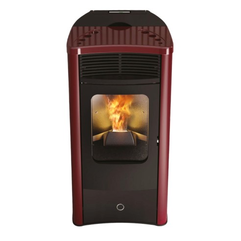 Stufa a pellet ceramica bordeaux Idro Dore160 H 16,2 kW EK 63