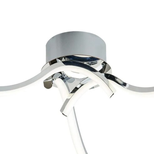 Roxie plafoniera LED, cromo, alluminio, 1400LM, Novecento