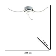 Roxie plafoniera LED, cromo, alluminio, 1400LM, Novecento