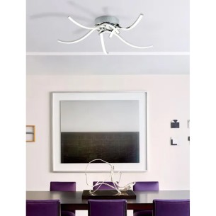 Roxie plafoniera LED, cromo, alluminio, 2300 LM, Novecento