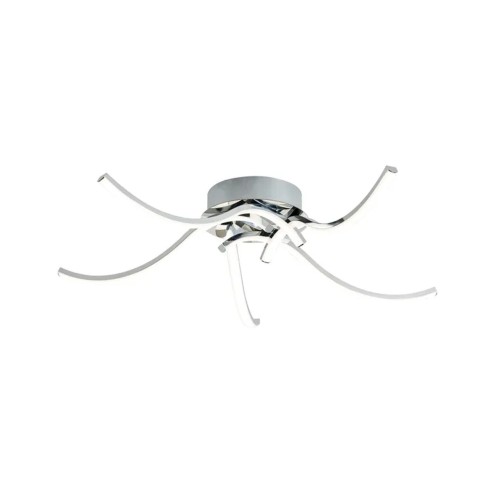 Roxie plafoniera LED, cromo, alluminio, 2300 LM, Novecento