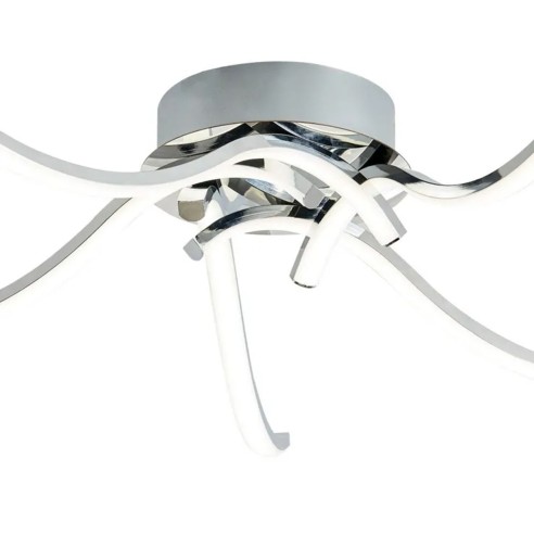 Roxie plafoniera LED, cromo, alluminio, 2300 LM, Novecento