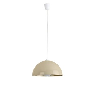 Lampadario Calotta beige in ferro, 1xE27, Ø 33 cm, Novecento 2