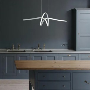 Malika lampadario moderno LED silver, alluminio, 2700LM, Novecento