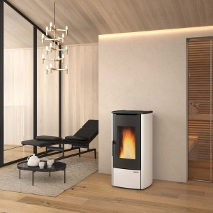Stufa a pellet avorio Idro Marina H13 17,5 kW La Nordica Extraflame 2