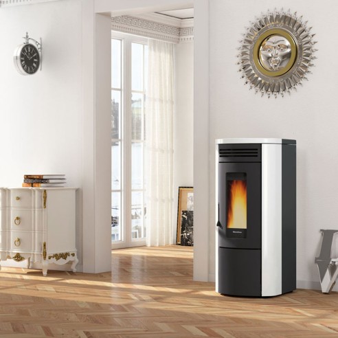 Stufa a pellet ermetica ventilata bianco Costanza Idro 17 kW LaNordica Extraflame 1282900