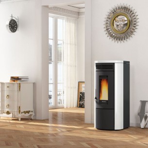 Stufa a pellet ermetica ventilata bianco Costanza Idro 17 kW LaNordica Extraflame 1282901 2