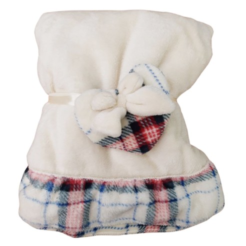 Scott Plaid arredo con balza bianco 130x160 cm Linea Oro