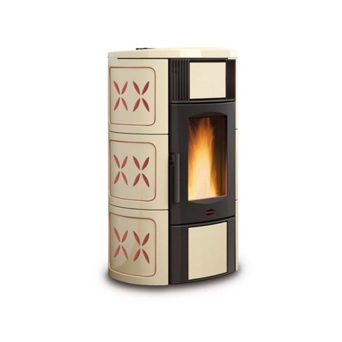 Stufa a pellet ventilata maiolica ametista Iside Idro H15 18,1 kW LaNordica Extraflame 1286503
