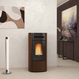 Stufa a pellet ermetica ventilata avorio Guenda Idro 16,2 kW LaNordica Extraflame 1285300 2