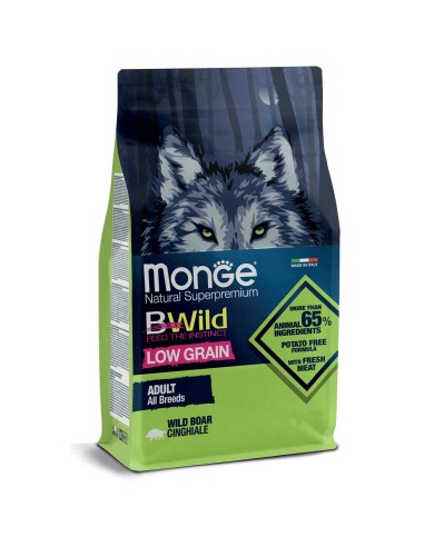 Monge Bwild low grain all breeds cane adult cinghiale alimento secco cane