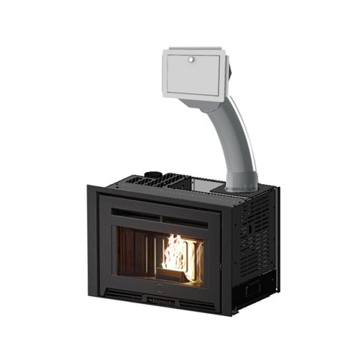 Inserto a pellet ventilato Pellek80 Evo 8,1 kW Ek63 813840 kit a botola caricamento pellet a inserto acceso