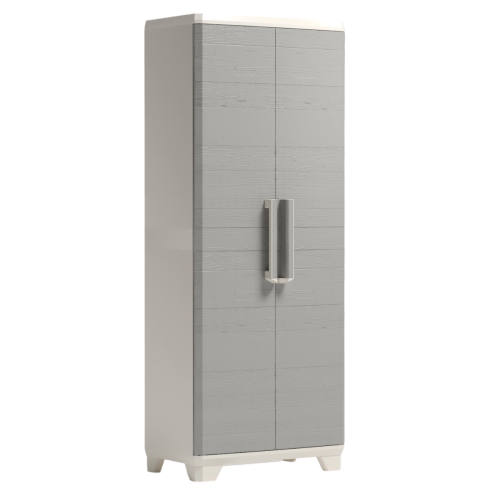 Keter armadio Linear Wood portascope in resina grigio tortora