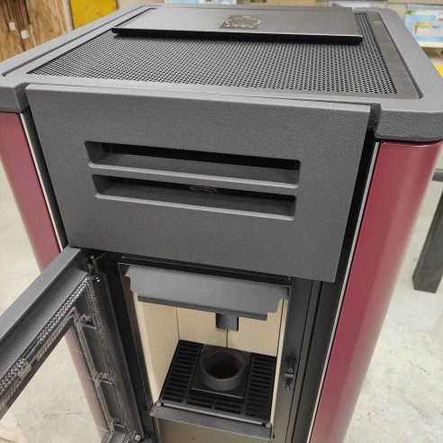 Stufa a pellet ermetica canalizzata Metro110+ Bianco EK63 aria frontale