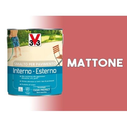 Smalto per pavimento interno esterno V33 cemento calcestruzzo 0,5 L mattone
