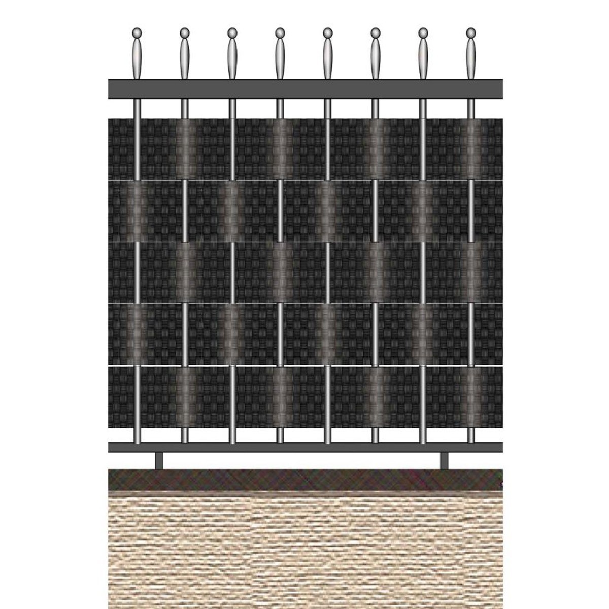 Strisce Di Protezione Per La Privacy In PVC - Rotolo 35 M X 19 Cm Antracite Con 30 Clip 929867
