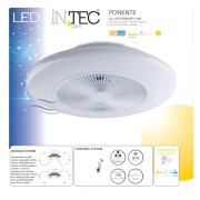 Plafoniera con ventilatore Ponente bianco, Ø 55 cm, dimmerabile