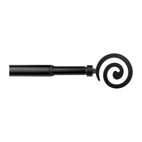 Kit bastone per tenda estensibile nero Spirale 70/120 cm Mini Ø 12 mm Errebi