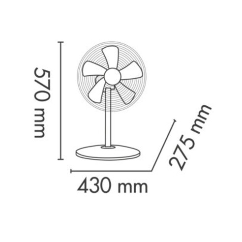 Argo Tablo Evo nero ventilatore da tavolo dimensioni